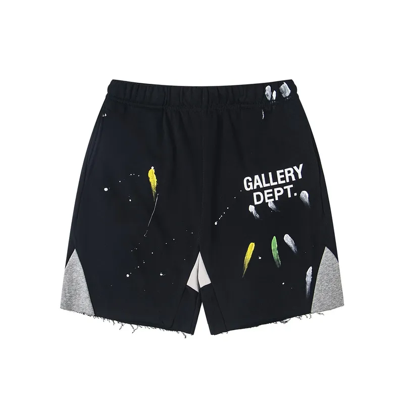 GD01# P144 S-XL Gallery Dept American fashion brand high-quality hand-painted splash-ink stitching casual loose shorts